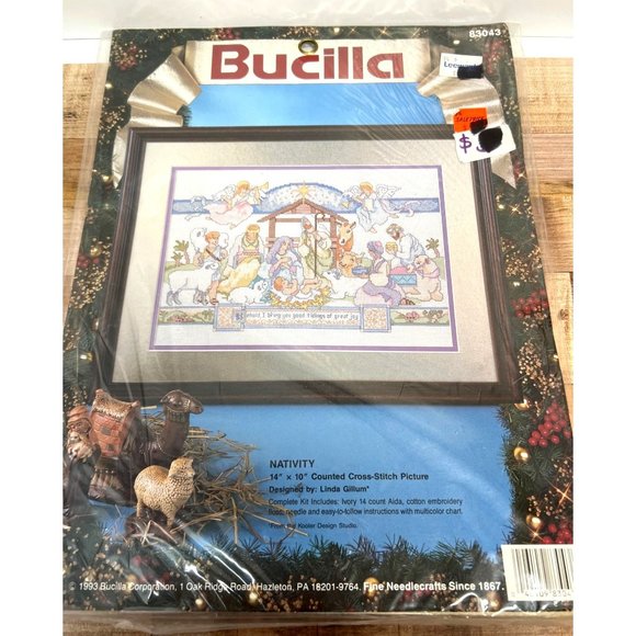 Bucilla Nativity 14" X 10" Counted Cross-Stitch Kit With Ivory Aida Multicolor T - Picture 2 of 5